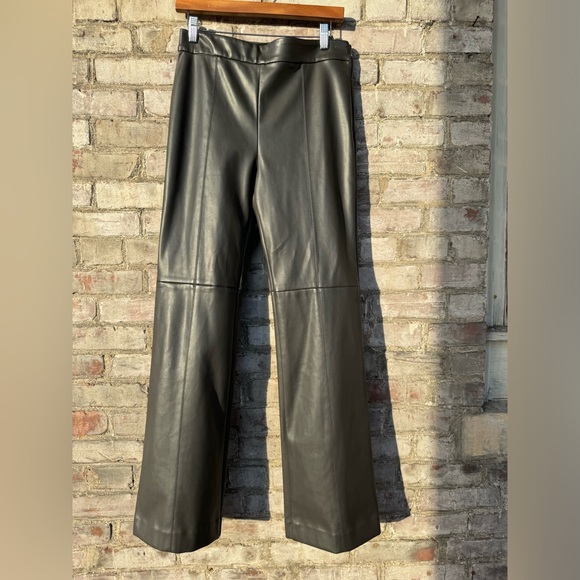 NEW WITHOUT TAG ANN TAYLOR FAUX GRAY LEATHER PANTS SIZE 6 - Picture 2 of 9